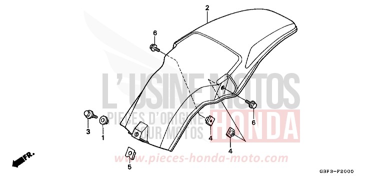 GARDE-BOUE ARRIERE de CR80R "Grandes Roues" NEUCLEAR RED (R177) de 1997